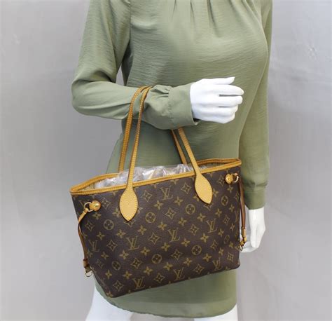 lv bag pm size|Neverfull PM Monogram Petite Size Brown Tote.